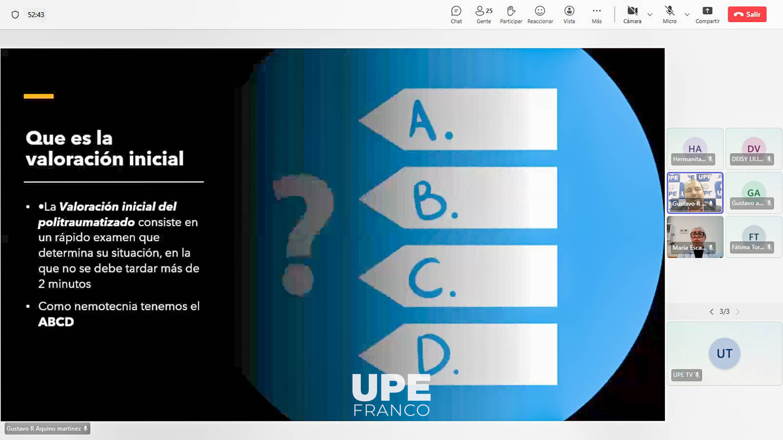CLASE ESPEJO INTERNACIONAL FORTALECIÓ LA FORMACIÓN DE ESTUDIANTES DE ENFERMERÍA